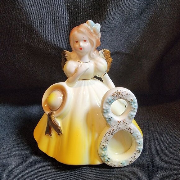 Josef Originals Other - Vintage Josef Originals Birthday Angel Girl's 8th Yr Hat Girl Porcelain Figurine